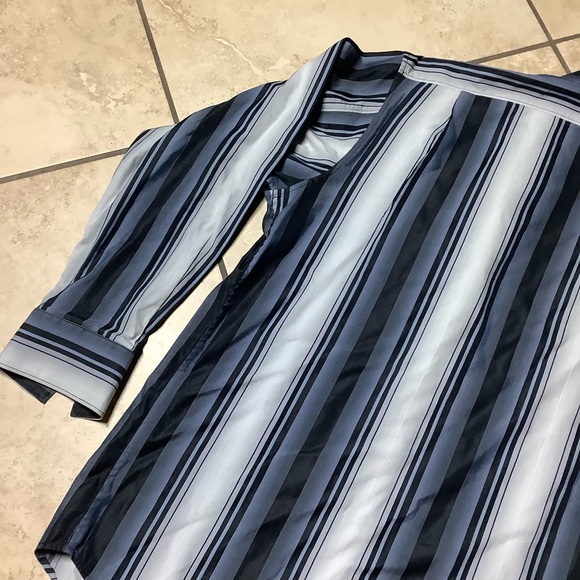 🍒 SHIRT BUTTON DOWN STRIPED BLUE MEN TOMMY BAHAMA ISLAND SOFT LONG SLEEVE GUY - Picture 4 of 10